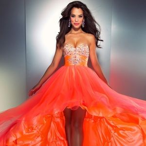 Mac Duggal 2013 Neon Orange Gown